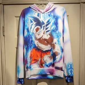 Dragon Z Anime Graphic Hoodie with Blue and Orange Design Size